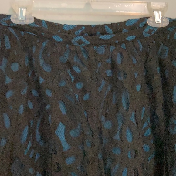 Coldwater creek floral lace skirt lined in teal 12 - Picture 4 of 6